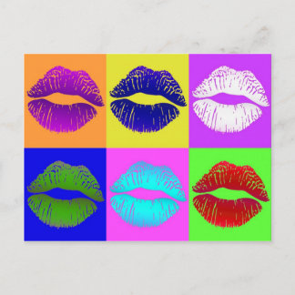 Cartão Postal Selado Com Um Beijo