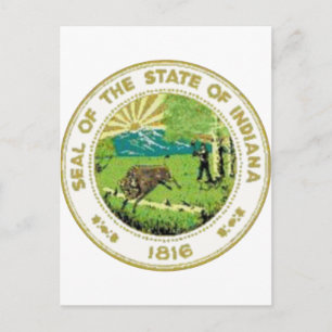 Cartão Postal Selagem do Estado de Indiana