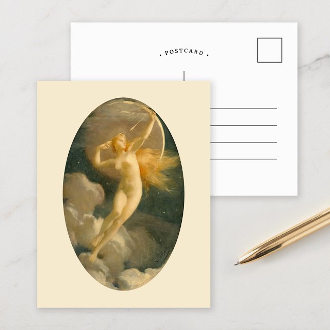 Cartão Postal Selene, Deusa da Lua | Jules Machard (Criador carregado)