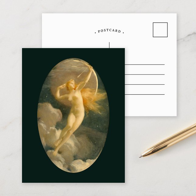 Cartão Postal Selene, Deusa da Lua | Jules Machard (Criador carregado)