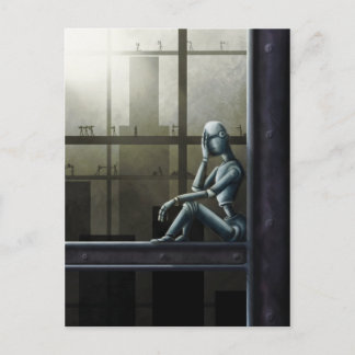 Cartão Postal self aware robot scifi postcard