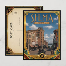 Selma Alabama Arte Deco Vintage Idade Dourada