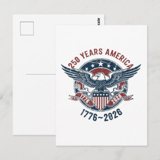 Cartão Postal Selo Águia Vintage América 250 – 1776-2026