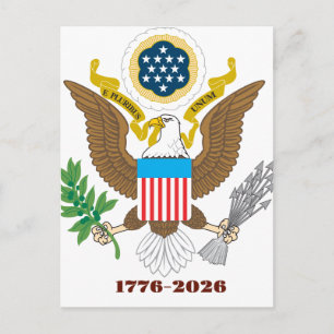 Cartão Postal Selo Americano Aniversário 1776-2026