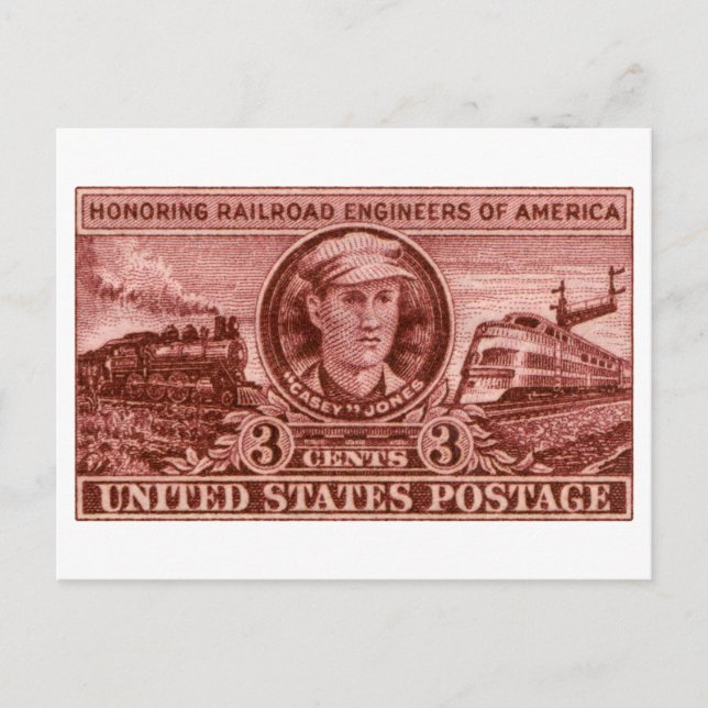 Cartão Postal Selo do Casey Jones de 1950 (Frente)