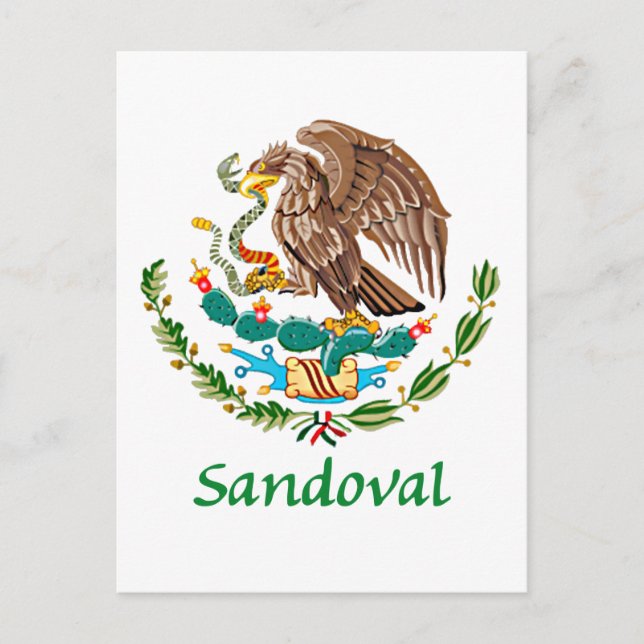 Cartão Postal Selo Nacional Sandoval Mexicano (Frente)
