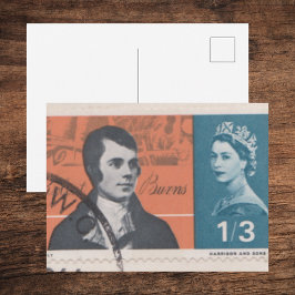 Cartão Postal Selo Postal Robert Burns 1966 | Literatura Antiga