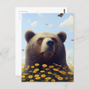 Cartão Postal Selvagem Whimsical: A dança do sonho do urso com