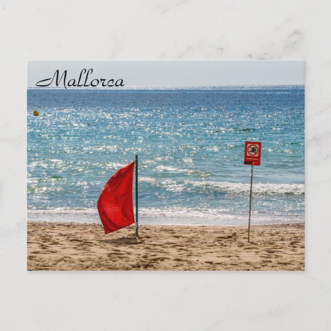 Cartão Postal Sem bandeira vermelha na praia - Maiorca (Frente)