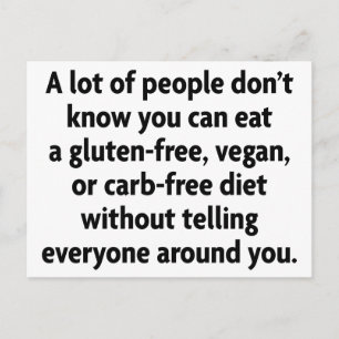 Cartão Postal Sem carboidratos