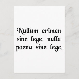 Cartão Postal Sem crime e sem punição sem lei.