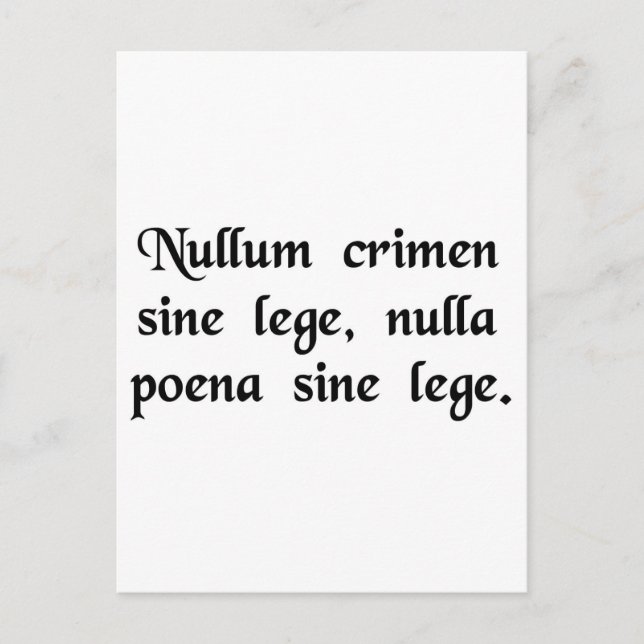 Cartão Postal Sem crime e sem punição sem lei. (Frente)