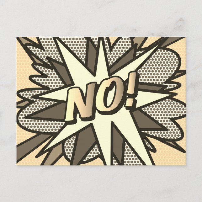 Cartão Postal Sem diversão visual, retrô de quadrinhos, Pop Art (Frente)