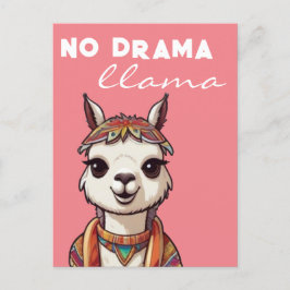 Cartão Postal Sem Drama Llama Funky Bonito Alpaca Girly Pink