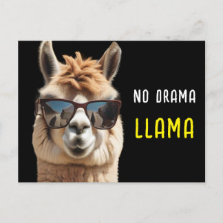 Cartão Postal Sem Drama Llama Legal Alpaca com óculos escuros en