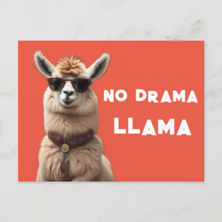 Cartão Postal Sem Drama Llama Legal Alpaca Veste Óculos escuros