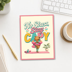Cartão Postal Sem Estresse, Fique Capy! Yoga Capivara Chill