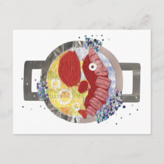 Cartão postal sem fundo para a praia de lagosta