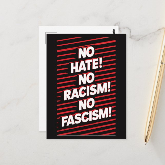 Cartão Postal Sem Ódio Sem Racismo (Frente/Verso In Situ)