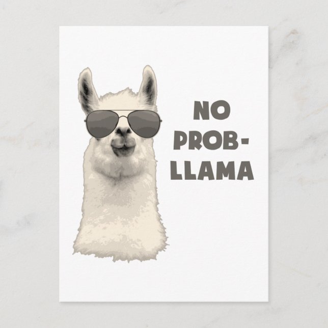 Cartão Postal Sem problemas Llama (Frente)
