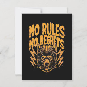 Cartão Postal Sem Regras Não Lamenta - Gráfico de Wolf Biker