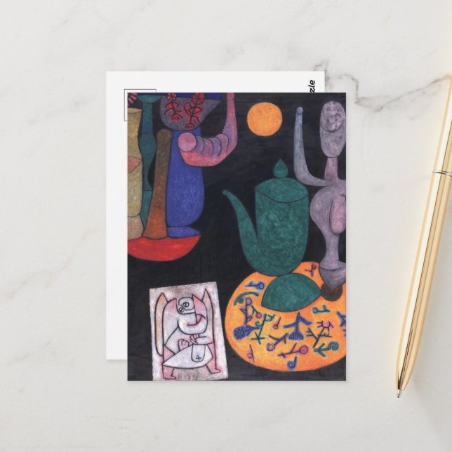 Cartão Postal Sem título (Vida estática) por Paul Klee, Abstrato (Frente/Verso In Situ)