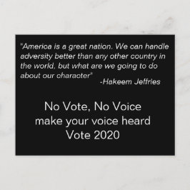 Cartão Postal Sem Voto, Sem Voz Hakeem Jeffries Citação