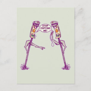 Cartão Postal Semáforos discutindo