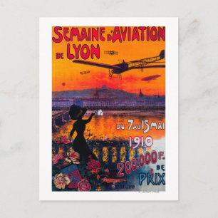Cartão Postal Semaine d' Aviation De Lyon Poster vintage