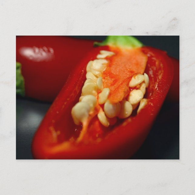 Cartão Postal sementes-pimenta, vida-morta (Frente)