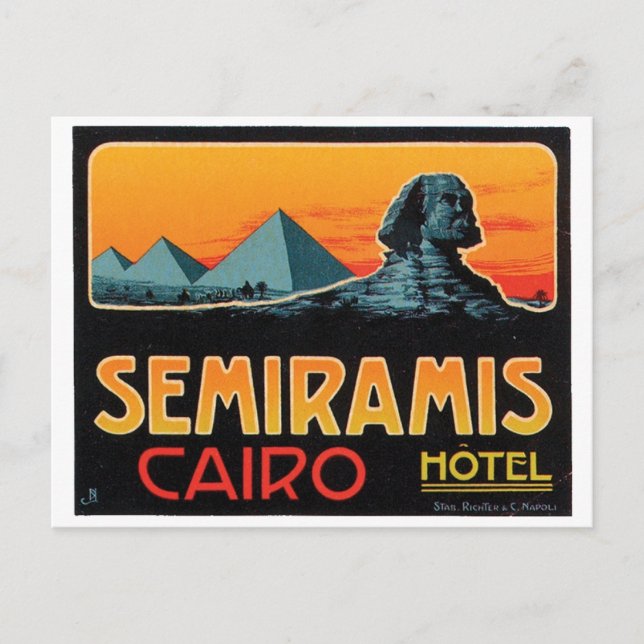 Cartão Postal Semiramis Hotel Cairo (Frente)