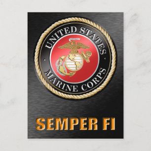 Cartão Postal Semper Fi dos Correios Navais dos EUA
