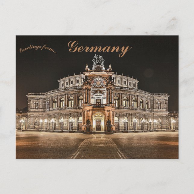 Cartão Postal Semperoper Dresden Alemanha (Frente)