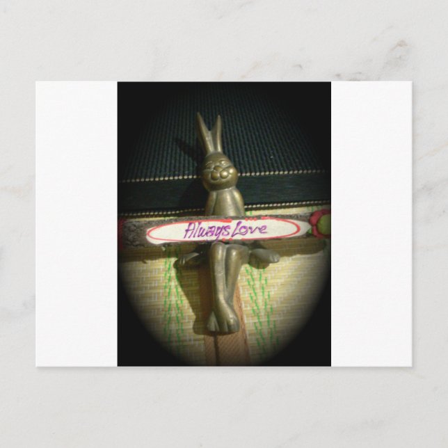 Cartão Postal Sempre Ame o Design de Arte Inspiradora do Coelho (Frente)