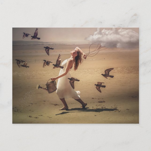 Cartão Postal Sempre leve o tempo com sua arte surreal (Frente)