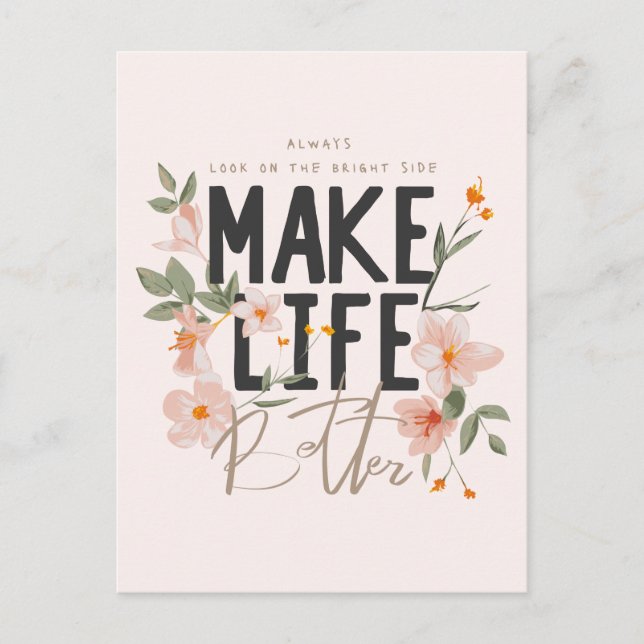 Cartão Postal Sempre Olhe o Lado Positivo (Frente)