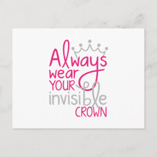 Cartão Postal Sempre Vista Sua Coroa Invisível