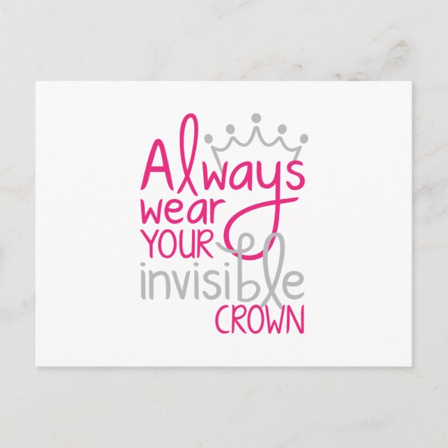 Cartão Postal Sempre Vista Sua Coroa Invisível (Frente)