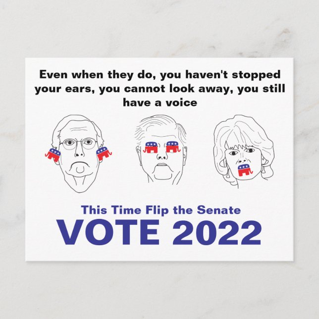 Cartão Postal Senado Ouvir Não, Ver Não, Falar Sem Mau Votação 2 (Frente)