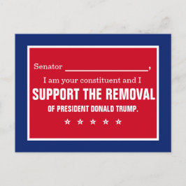 Cartão Postal Senador apoia Remoção do Presidente Trump Constitu