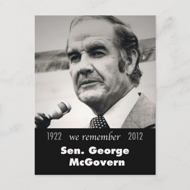 Cartão Postal Senador George McGovern 1922-2012 (Frente)