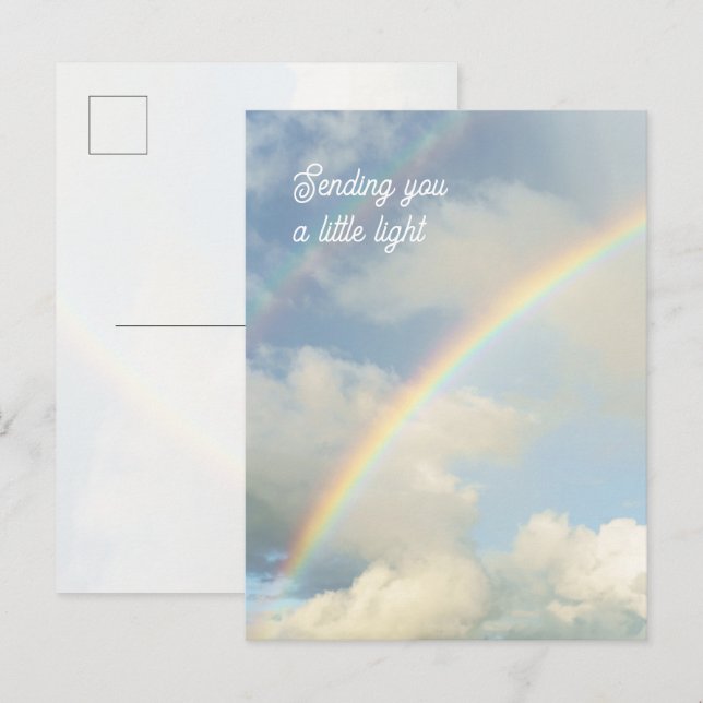 Cartão Postal Sending You a Little Light Rainbow Thinking of You (Frente/Verso)