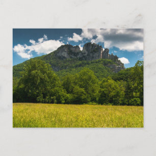 Cartão Postal Seneca Rocks no verão, Virgínia Ocidental