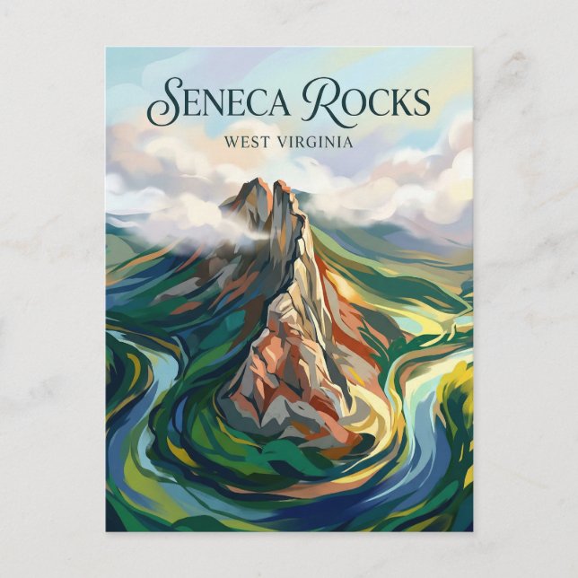 Cartão Postal Seneca Rocks Virgínia Ocidental (Frente)