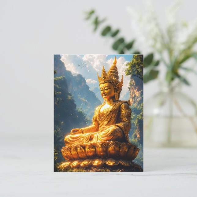 Cartão Postal Senhor Buda da Terra Dourada (Em pé/Frente)