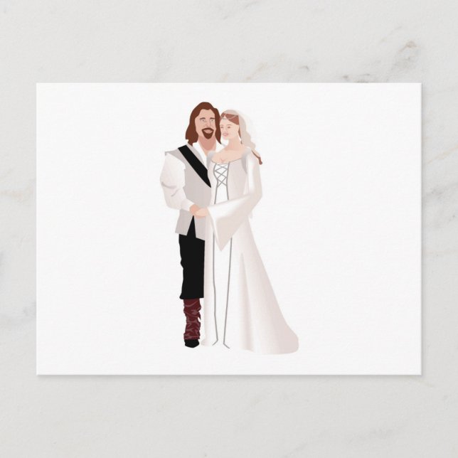 Cartão Postal Senhor e Senhora medievais (Frente)