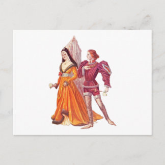 Cartão Postal Senhor e Senhora Medieval
