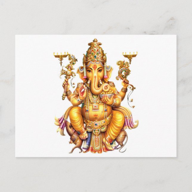 CARTÃO POSTAL SENHOR GANESH HINDU DEUS (Frente)