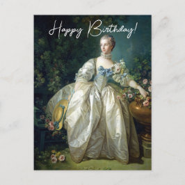 Cartão Postal Senhora Bergeret 1766 Boucher Feliz Aniversário