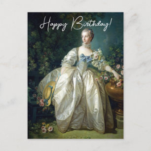 Cartão Postal Senhora Bergeret 1766 Boucher Feliz Aniversário
